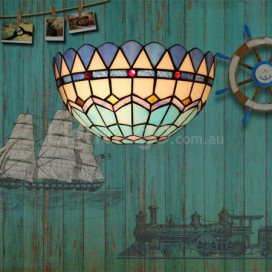 8 Inch Mediterranean Stained Glass Mediterranean Style Wall Light