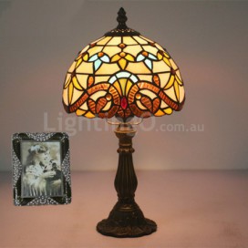 8 Inch European Stained Glass Baroque Style Table Lamp