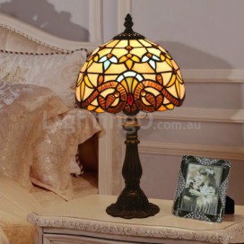 8 Inch European Stained Glass Baroque Style Table Lamp