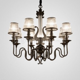 15 Light Modern / Contemporary Steel Chandelier with Acrylic Shade