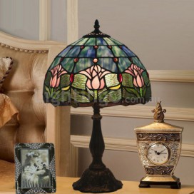 12 Inch European Stained Glass Tulip Style Table Lamp