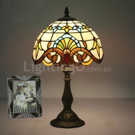 10 Inch European Stained Glass Baroque Style Table Lamp