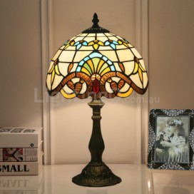 10 Inch European Stained Glass Baroque Style Table Lamp