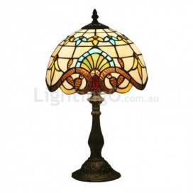 10 Inch European Stained Glass Baroque Style Table Lamp