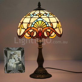 10 Inch European Stained Glass Baroque Style Table Lamp