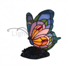 European Stained Glass Butterfly Style Table Lamp