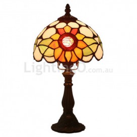 8 Inch European Stained Glass Sunflower Style Table Lamp