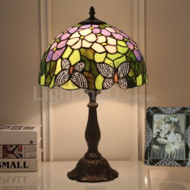 12 Inch European Stained Glass Butterfly Style Table Lamp