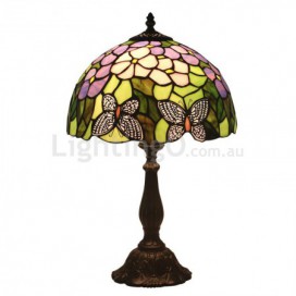 12 Inch European Stained Glass Butterfly Style Table Lamp