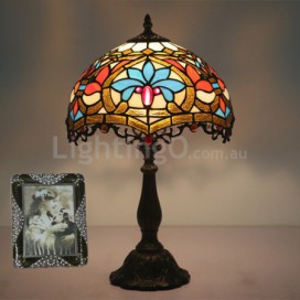 12 Inch European Stained Glass Baroque Style Table Lamp