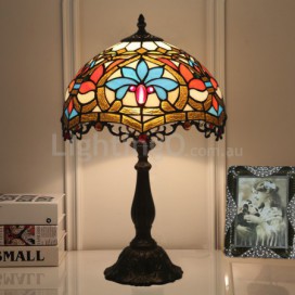 12 Inch European Stained Glass Baroque Style Table Lamp