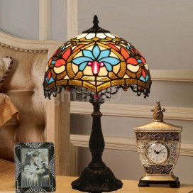 12 Inch European Stained Glass Baroque Style Table Lamp