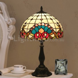 12 Inch European Stained Glass Baroque Style Table Lamp