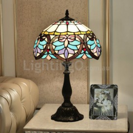 12 Inch Mediterranean Stained Glass Baroque Style Table Lamp