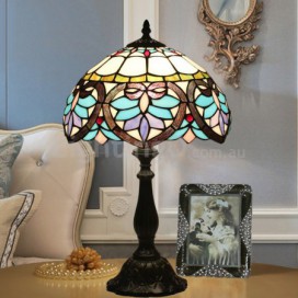 12 Inch Mediterranean Stained Glass Baroque Style Table Lamp