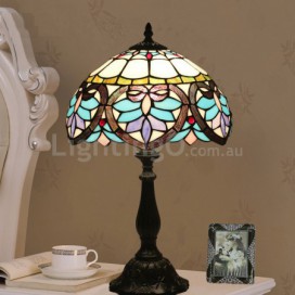 12 Inch Mediterranean Stained Glass Baroque Style Table Lamp