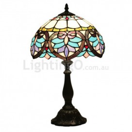 12 Inch Mediterranean Stained Glass Baroque Style Table Lamp