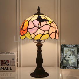 8 Inch European Stained Glass Butterfly Style Table Lamp