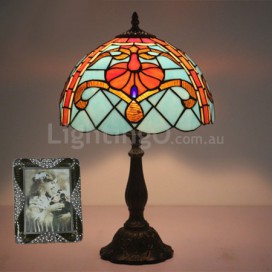 12 Inch European Stained Glass Mediterranean Style Table Lamp