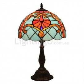 12 Inch European Stained Glass Mediterranean Style Table Lamp