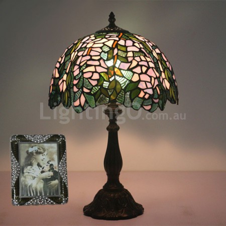 12 Inch European Stained Glass Wisteria Style Table Lamp