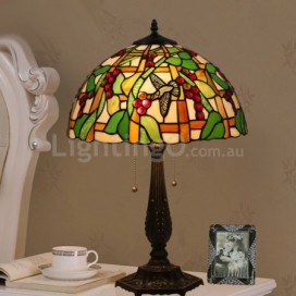 16 Inch European Stained Glass Hummingbird Style Table Lamp