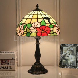 12 Inch European Stained Glass Butterfly Style Table Lamp