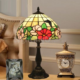 12 Inch European Stained Glass Butterfly Style Table Lamp