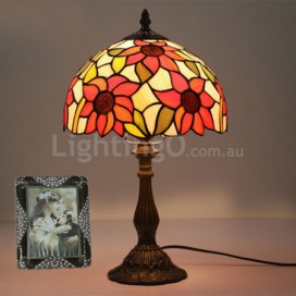 10 Inch European Stained Glass Sunflower Style Table Lamp