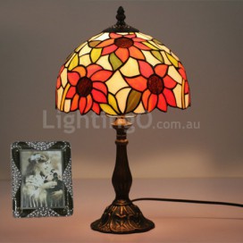 10 Inch European Stained Glass Sunflower Style Table Lamp