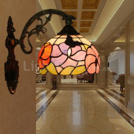 8 Inch European Stained Glass Butterfly Style Wall Light