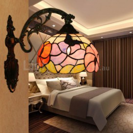 8 Inch European Stained Glass Butterfly Style Wall Light