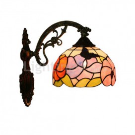 8 Inch European Stained Glass Butterfly Style Wall Light