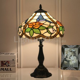 12 Inch European Stained Glass Hummingbird Style Table Lamp