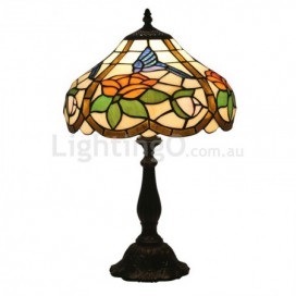 12 Inch European Stained Glass Hummingbird Style Table Lamp