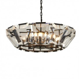 8 Light Modern / Contemporary Steel Pendant Light with Crystal Shade