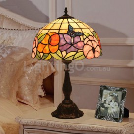 12 Inch European Stained Glass Butterfly Style Table Lamp