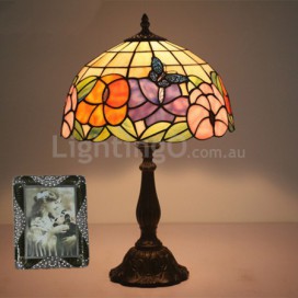 12 Inch European Stained Glass Butterfly Style Table Lamp