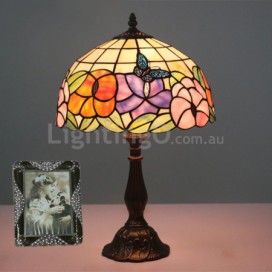 12 Inch European Stained Glass Butterfly Style Table Lamp