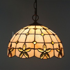 12 Inch European Stained Glass Pendant Light