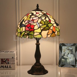 12 Inch European Stained Glass Butterfly Style Table Lamp