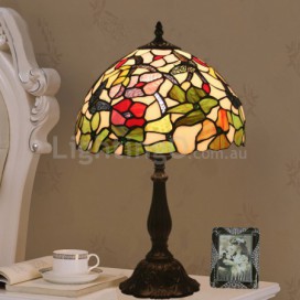 12 Inch European Stained Glass Butterfly Style Table Lamp