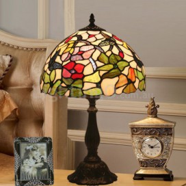 12 Inch European Stained Glass Butterfly Style Table Lamp