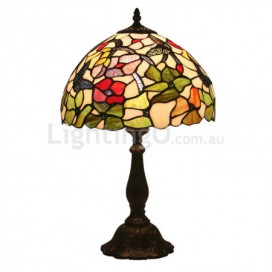 12 Inch European Stained Glass Butterfly Style Table Lamp