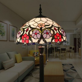 16 Inch European Retro Stained Glass Floor Lamp