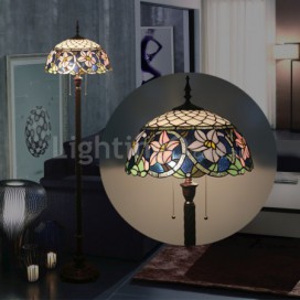 16 Inch European Retro Stained Glass Floor Lamp