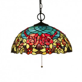 16 Inch European Stained Glass Pendant Light
