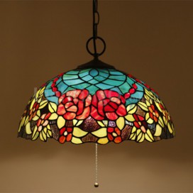 16 Inch European Stained Glass Pendant Light