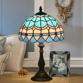 10 Inch Mediterranean Stained Glass Mediterranean Style Table Lamp