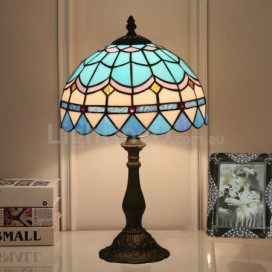 10 Inch Mediterranean Stained Glass Mediterranean Style Table Lamp